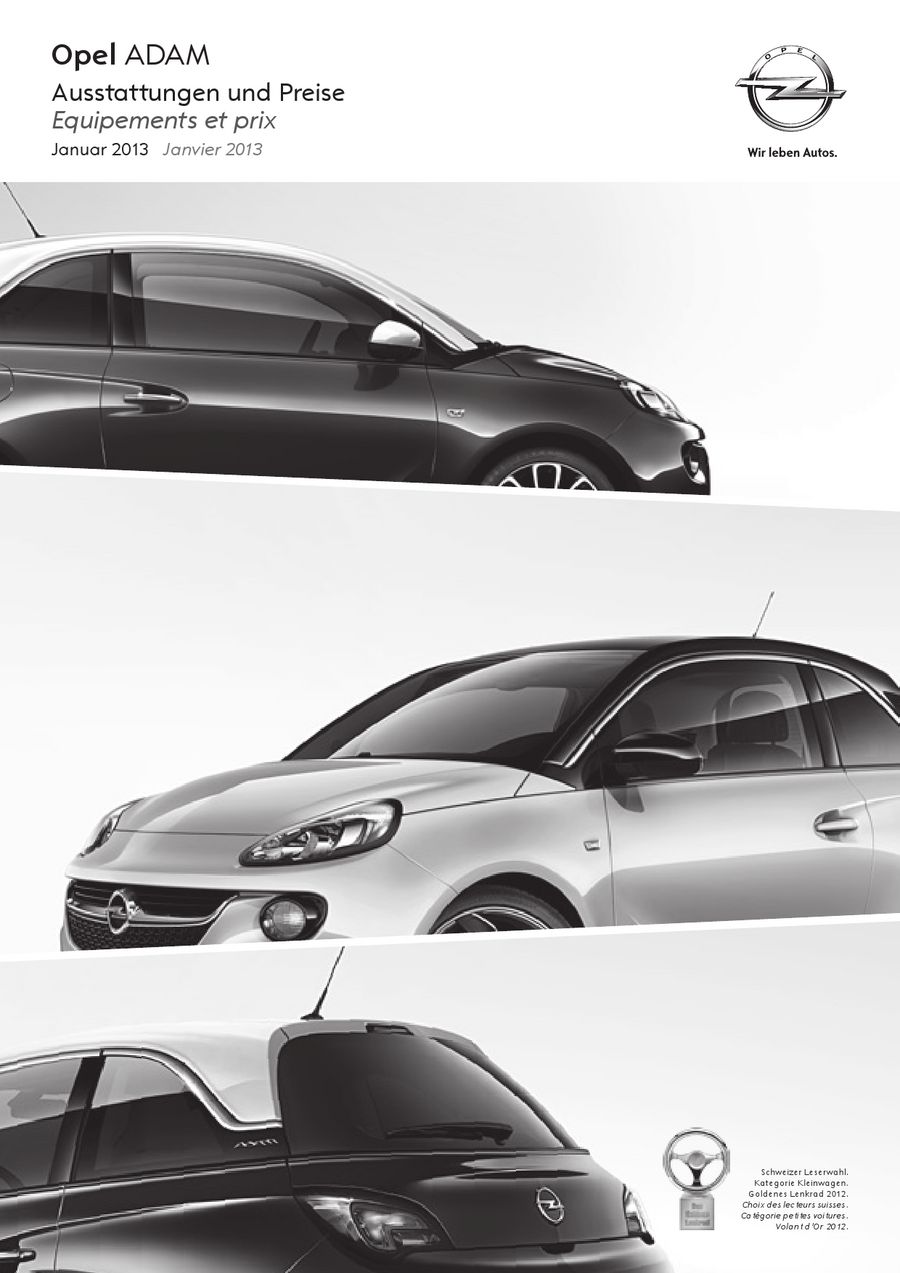 Opel Adam Preisliste 13 Von Opel