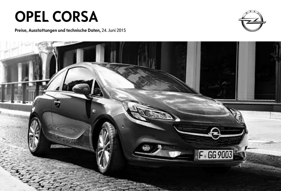Opel Corsa Preisliste 15 Von Opel Deutschland