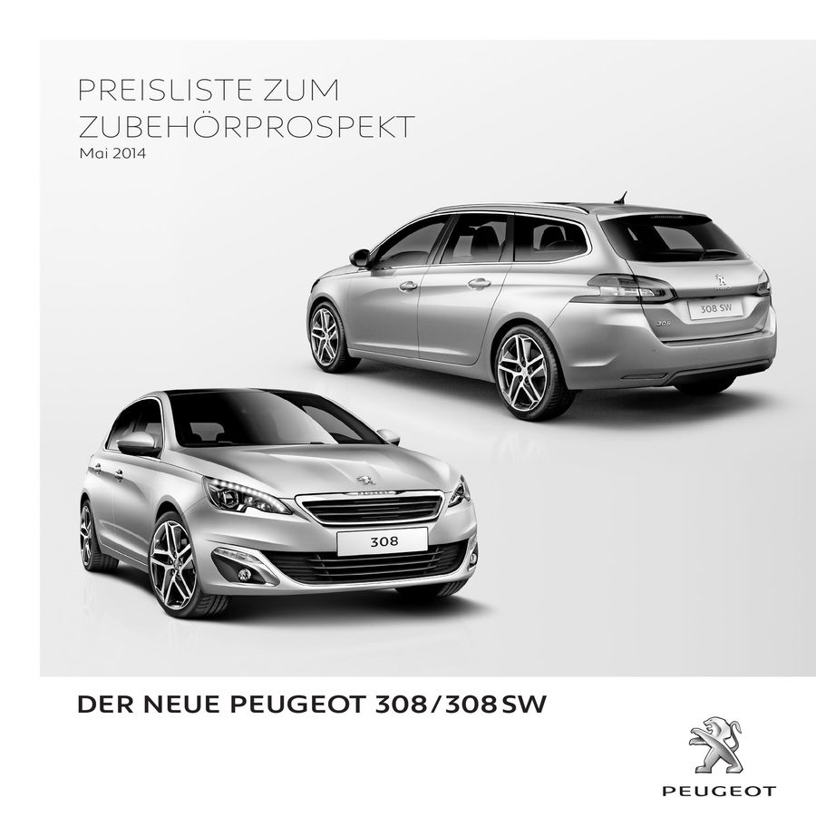 Peugeot 308 308sw Zubehor Preisliste Mai 14 Von Peugeot Automobile Deutschland