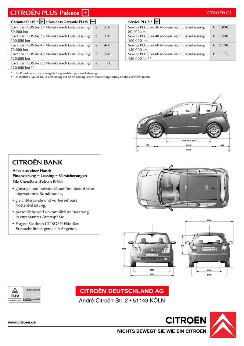 Citroen C2 Preisliste 2006 Von Citroen Deutschland